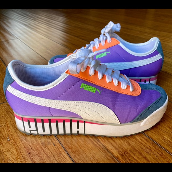 puma roma platform sneakers